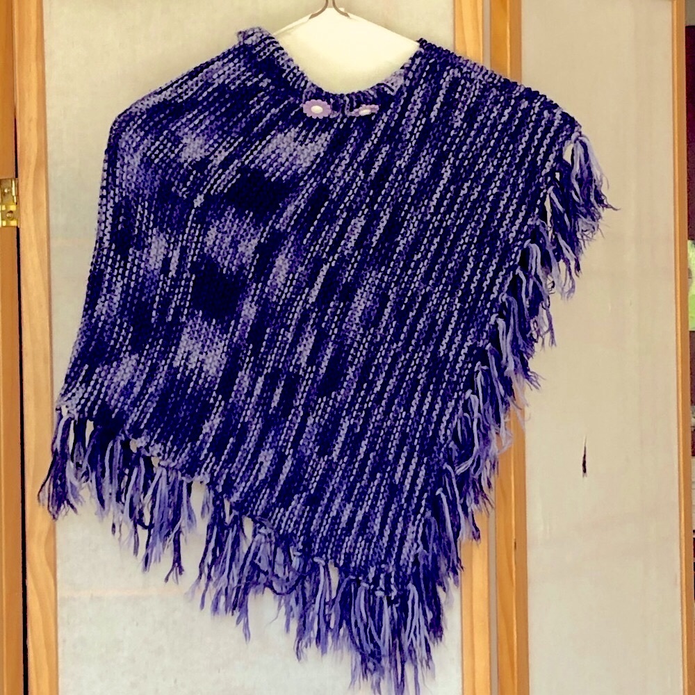 Poncho handmade purple